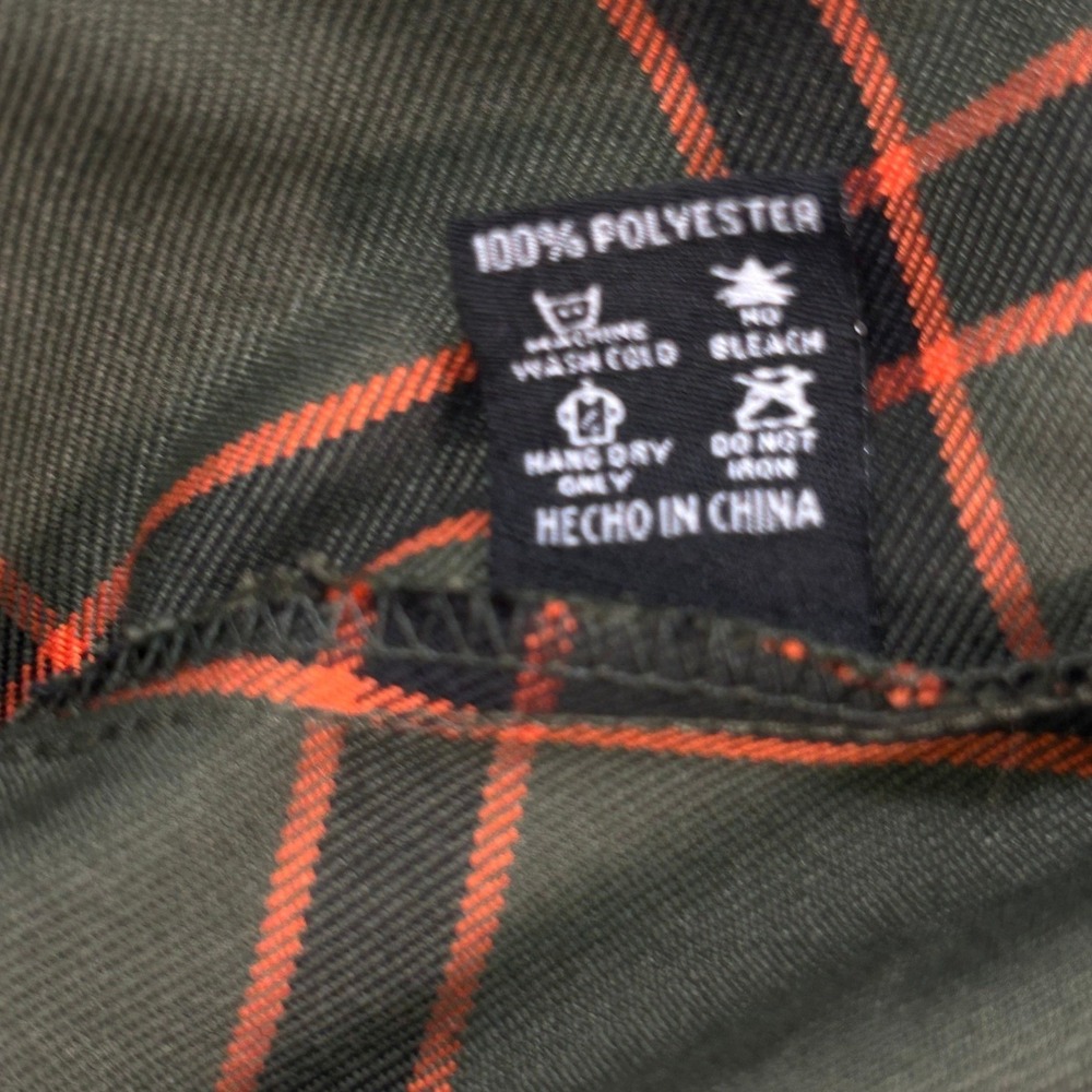 Dixxon Flannel Co Siege Snap Shirt Womens M Olive Green Orange Plaid D-Tech - Picture 10 of 11